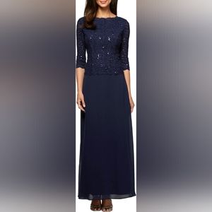 Navy blue evening dress
